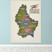 Kaart van groothertogdom Luxemburg Canvas Afdruk (Insitu (Houten vloer))