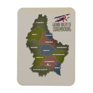 Kaart van groothertogdom Luxemburg Magneet