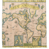 Kaart van grote avonturen douchegordijn (Voorkant)