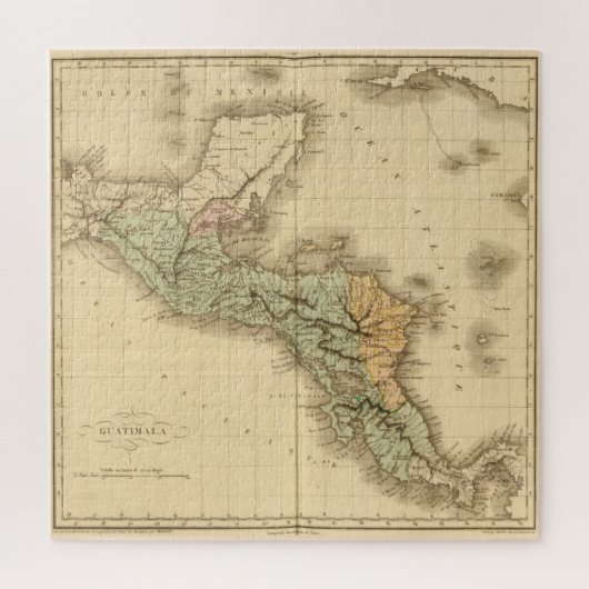 kaart van Guatemala (1825) Legpuzzel (Verticaal)