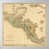  kaart van Guatemala (1825) Poster (Voorkant)