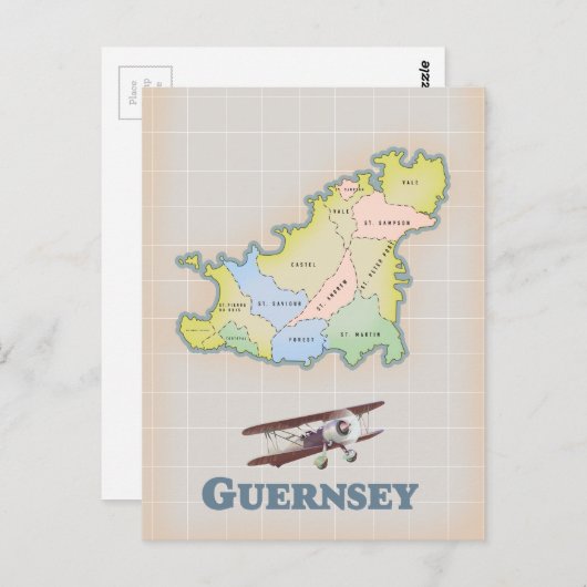 kaart van Guernsey (Voorkant / Achterkant)