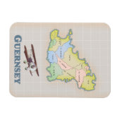 kaart van Guernsey Magneet (Horizontaal)