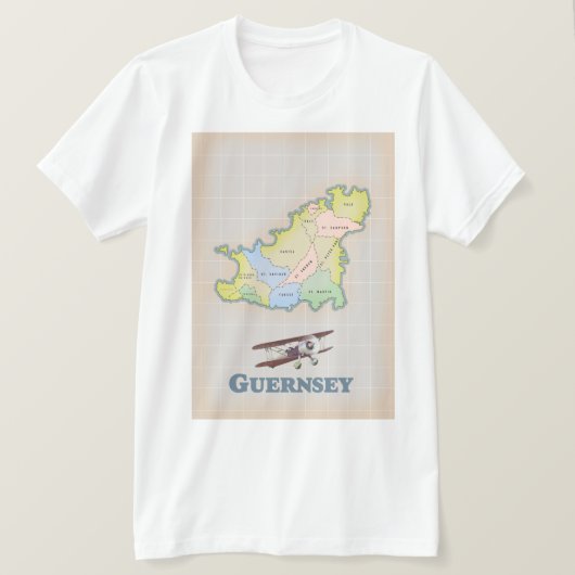  kaart van Guernsey T-shirt (Design voorkant)