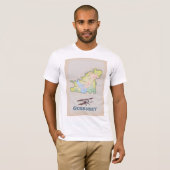  kaart van Guernsey T-shirt (Voorkant volledig)
