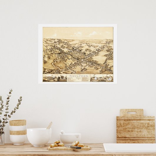 Kaart van Guilford, Connecticut uit 1881 Poster (Keuken)