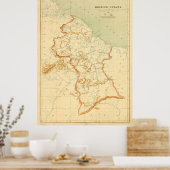  kaart van Guyana (1908) Poster (Keuken)