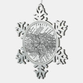  kaart van Haïti (1911) Tin Sneeuwvlok Ornament (Rechts)