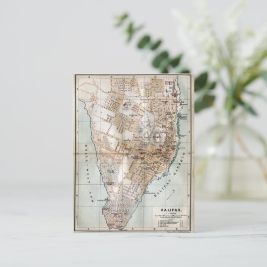  kaart van Halifax Nova Scotia (1890) (Staand voorkant)