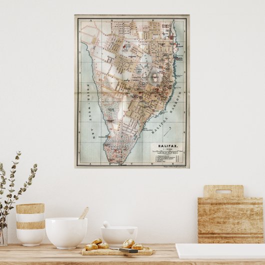  kaart van Halifax Nova Scotia (1890) Poster (Keuken)