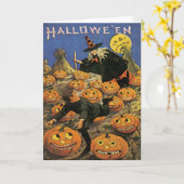 Kaart van Halloween van de heks & van het Flard (Gele Bloem)