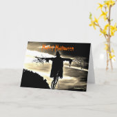 Kaart van Halloween van de vogelverschrikker de (Gele Bloem)