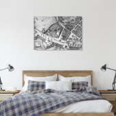 Kaart van Hamburg Canvas Afdruk (Insitu (Slaapkamer))