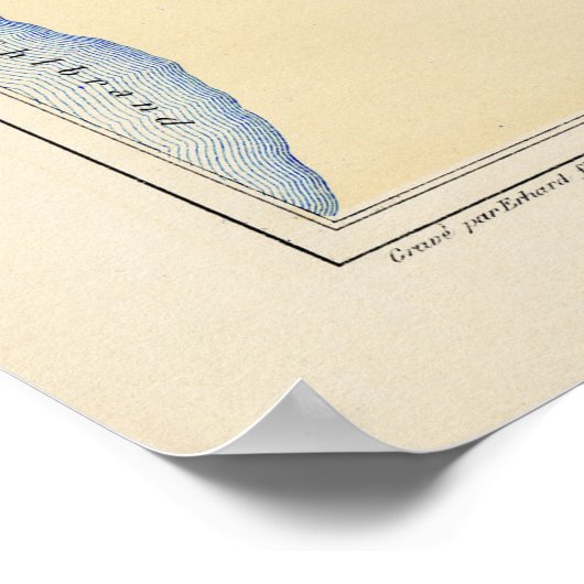  kaart van Hamburg Duitsland (1888) Poster (Hoek)