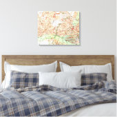 kaart van Hamburg Duitsland (1890) Canvas Afdruk (Insitu (Slaapkamer))