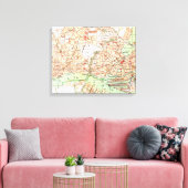 kaart van Hamburg Duitsland (1890) Canvas Afdruk (Insitu (Woonkamer))