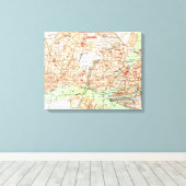 kaart van Hamburg Duitsland (1890) Canvas Afdruk (Insitu (Houten vloer))