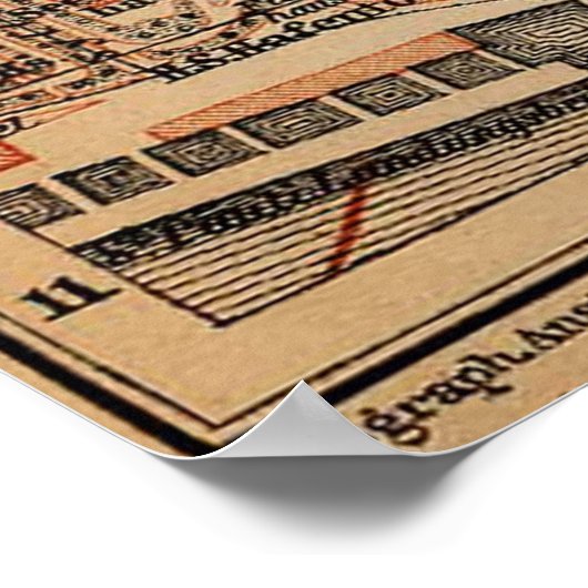 kaart van Hamburg Duitsland (1910) Poster (Hoek)