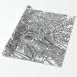  kaart van Hamburg Duitsland (1911) Cadeaupapier