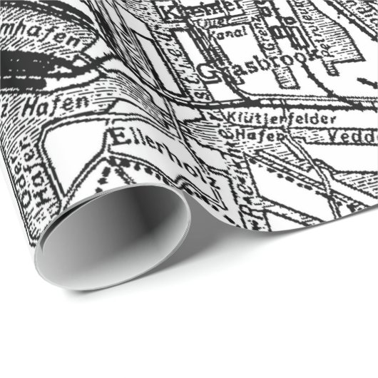  kaart van Hamburg Duitsland (1911) Cadeaupapier (Rol Hoek)