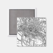  kaart van Hamburg Duitsland (1911) Magneet (Voorkant / Achterkant)