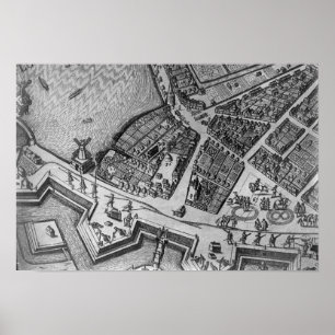 Kaart van Hamburg Poster