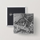 Kaart van Hamburg Vierkante Button 5,1 Cm (Voorkant /achterkant)
