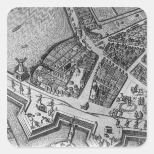 Kaart van Hamburg Vierkante Sticker