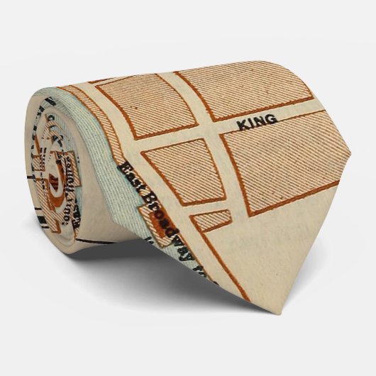 kaart van Hamilton Bermuda (1922) Stropdas (Opgerold)