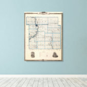 Kaart van Hamilton County, staat Iowa Canvas Afdruk (Insitu (Houten vloer))