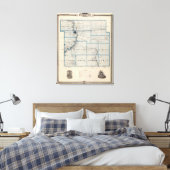 Kaart van Hamilton County, staat Iowa Canvas Afdruk (Insitu (Slaapkamer))