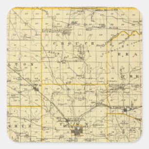 Kaart van Hamilton County Vierkante Sticker