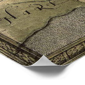  kaart van Hampshire England (1575) Poster (Hoek)