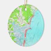 kaart van Hampton Beach New Hampshire (1957) Keramisch Ornament (Links)