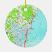 kaart van Hampton Beach New Hampshire (1957) Keramisch Ornament (Achterkant)