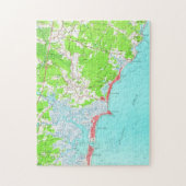  kaart van Hampton Beach New Hampshire (1957) Legpuzzel (Verticaal)