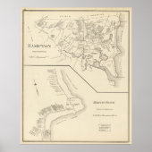  kaart van Hampton Beach NH (1892) Poster (Voorkant)