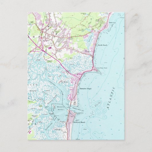  kaart van Hampton Beach NH (1957)