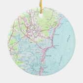 kaart van Hampton Beach NH (1957) Keramisch Ornament (Achterkant)