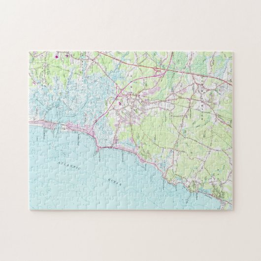  kaart van Hampton Beach NH (1957) Legpuzzel (Horizontaal)