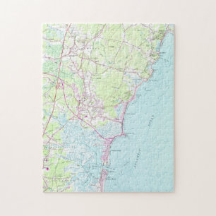  kaart van Hampton Beach NH (1957) Legpuzzel