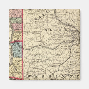 Kaart van Hancock, Brooke, Ohio, de provincies Mar Magneet