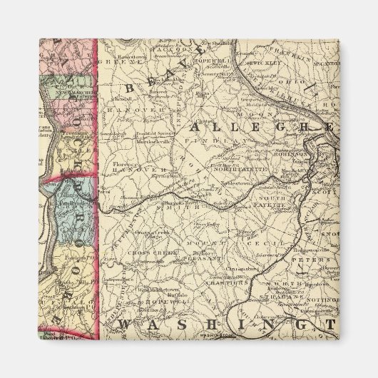 Kaart van Hancock, Brooke, Ohio, de provincies Mar Magneet (Voorkant)