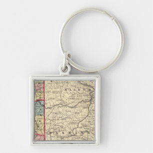 Kaart van Hancock, Brooke, Ohio, de provincies Mar Sleutelhanger