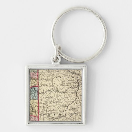 Kaart van Hancock, Brooke, Ohio, de provincies Mar Sleutelhanger (Voorkant)