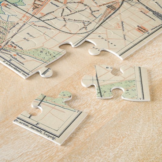  kaart van Hannover Duitsland (1895) Legpuzzel (Zijkant)