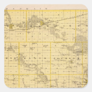 Kaart van Hardin County, staat Iowa Vierkante Sticker