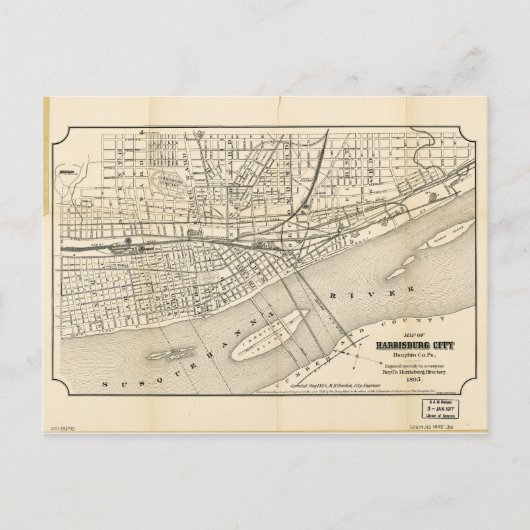 Kaart van Harrisburg City, Pennsylvania (1895) (Voorkant)