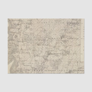 Kaart van Harrison County, staat Iowa Tissuepapier