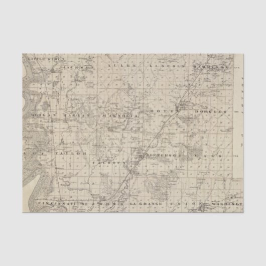 Kaart van Harrison County, staat Iowa Tissuepapier (Voorkant)